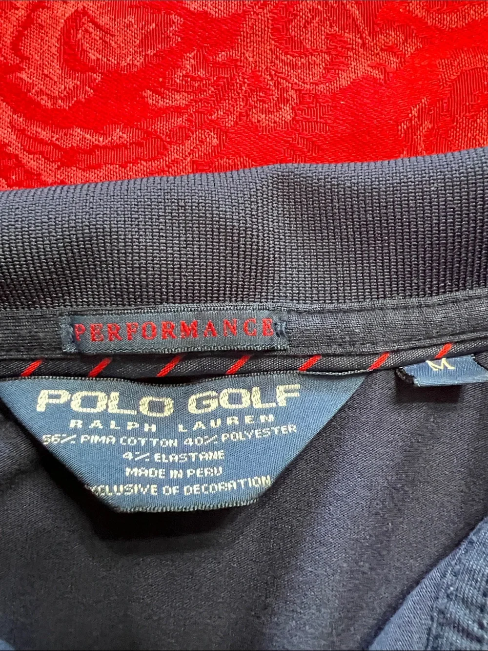 Polo Golf Ralph Lauren Men’s Medium Navy Performance Polo Pima Cotton Stretch